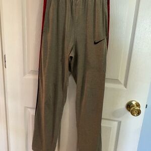 Nike Dri Fit Kids Gray/Red Track Pants